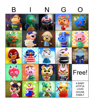 Animal Crossing Bingo Card