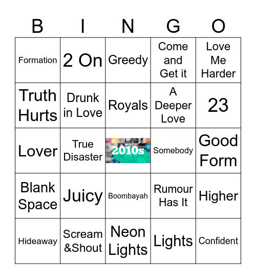 Pop Divas Bingo (2010-2019) Bingo Card