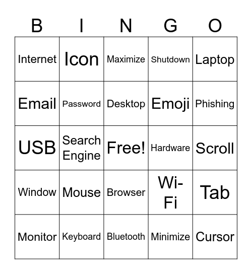 Senior ICT Camp Bingo Card