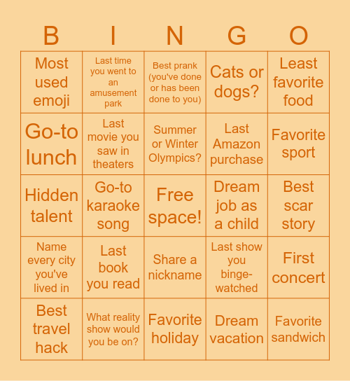 S+O Thrilling Thursday Bingo Card