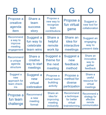 Feedback Bingo Card