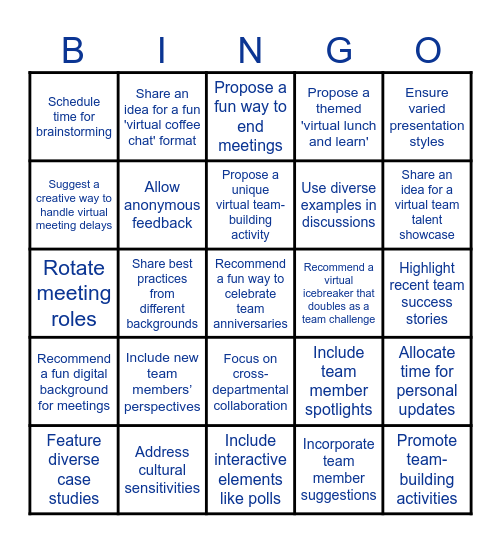 Feedback Bingo Card