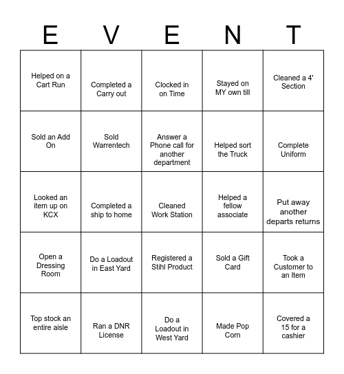 GOLD MEDAL TEAM Bingo Card