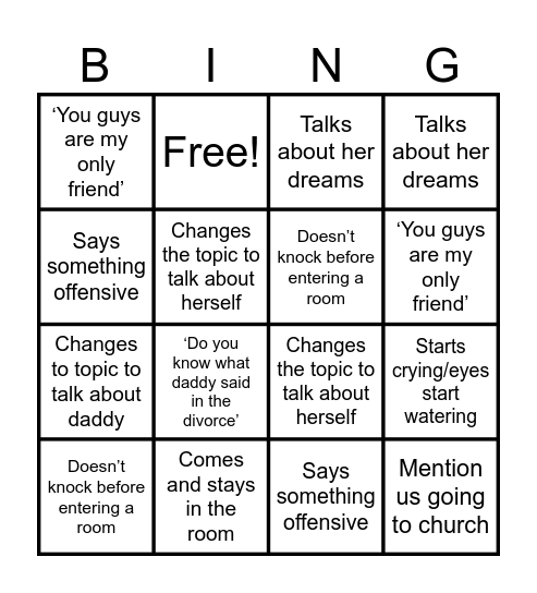 Mummy Bingo Card Bingo Card