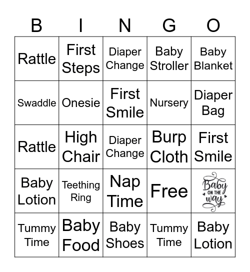 Baby Bingo Card