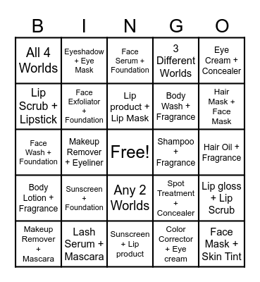 Multi-World Bingo Card