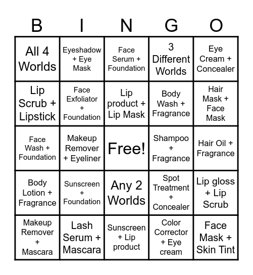 Multi-World Bingo Card