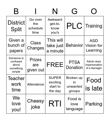 PD BINGO Card