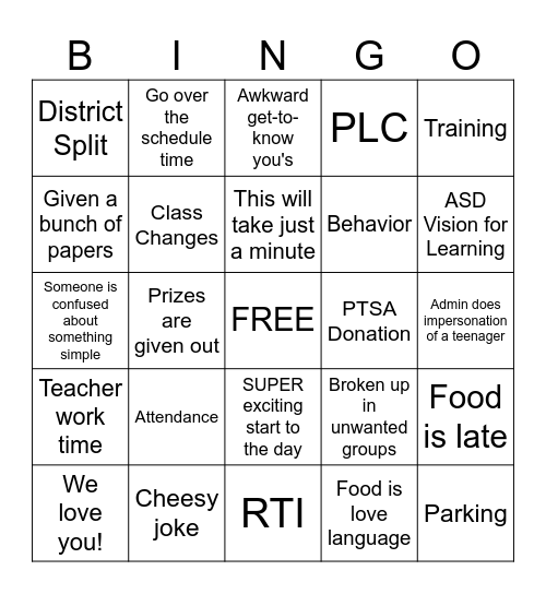 PD BINGO Card