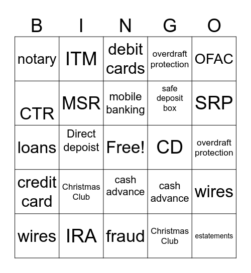 SRP BINGO Card