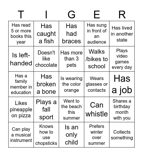 Find Someone Who... Bingo Card