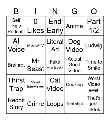 BINGOOOOOOO Bingo Card