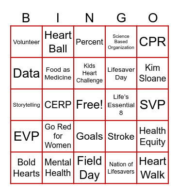 The Big Event Bingo Card