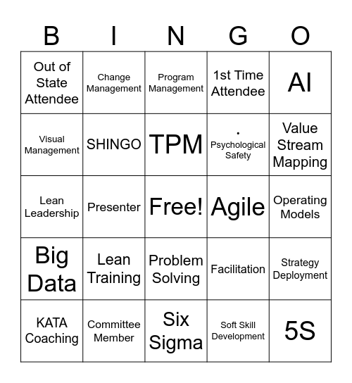 Lean Ribbon Bingo Card