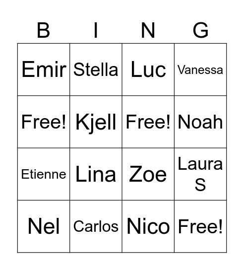 Wer geht aus der Stufe? - BINGO! Bingo Card