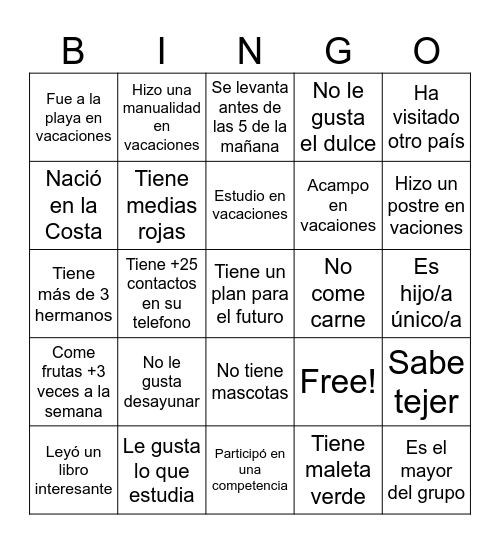 Bingo Policompañeros Bingo Card