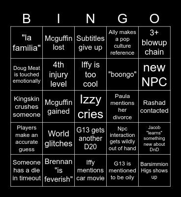 Never Stop Blowing Up! Bingo Card