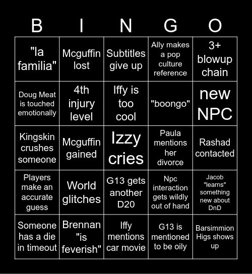 Never Stop Blowing Up! Bingo Card