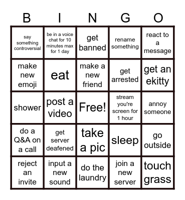 Discord Bingo Card