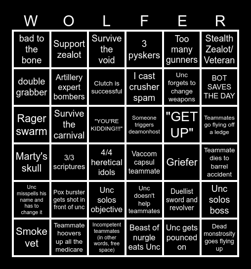 Psurlingtontide bingo v.3 Bingo Card