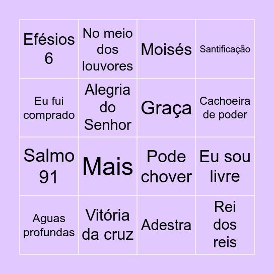 Louvores✨️🪻 Bingo Card