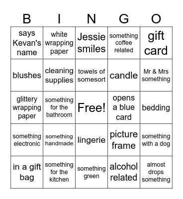 Bridal Brunch Bingo Card