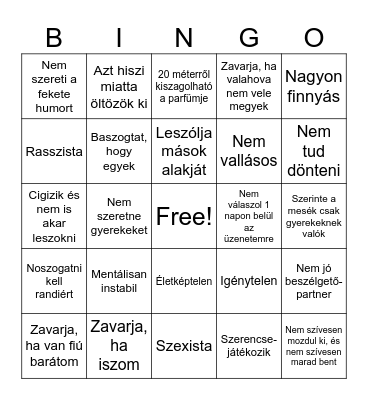 Red flag bingo Card