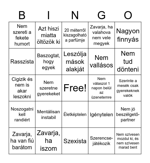 Red flag bingo Card