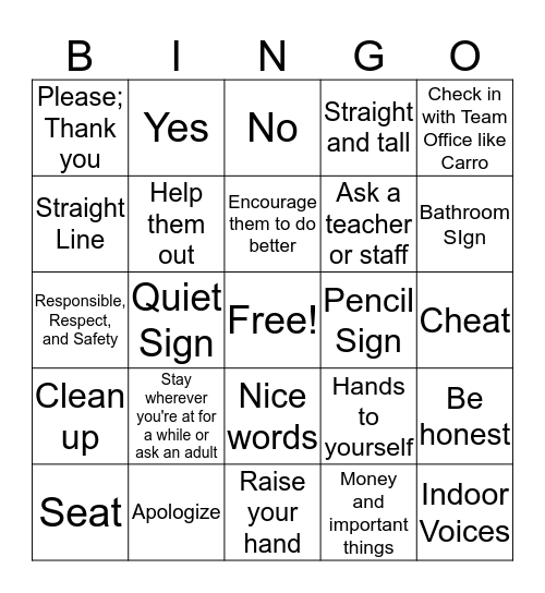 Bingo! Bingo Card