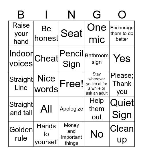 Bingo! Bingo Card