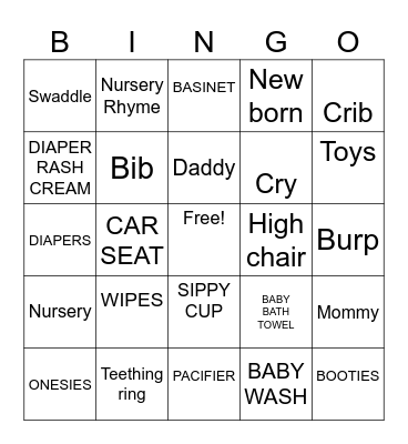 BABY SHOWER Bingo Card