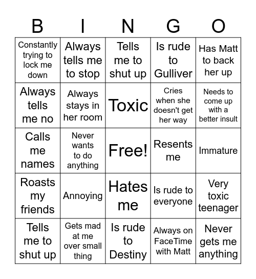 Renee Bingo Card