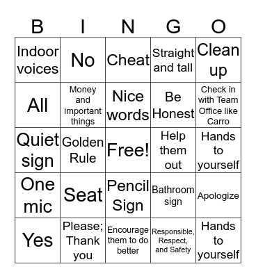 Bingo! Bingo Card
