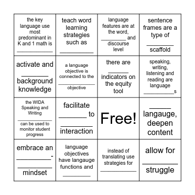 Equity Tool BINGO 24-25 Bingo Card