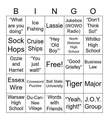 Ron’s 80th Celebration Bingo Card