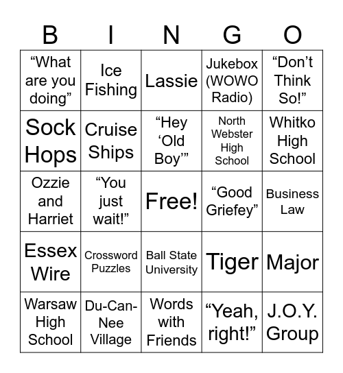 Ron’s 80th Celebration Bingo Card