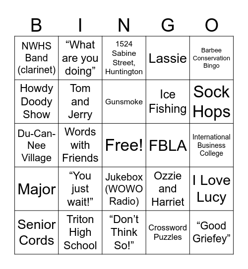 Ron’s 80th Celebration Bingo Card