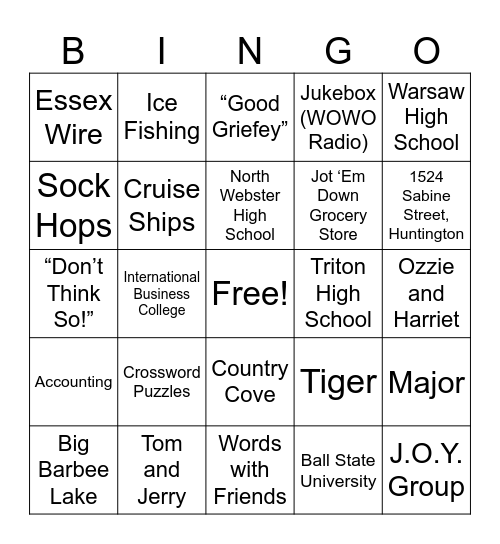 Ron’s 80th Celebration Bingo Card