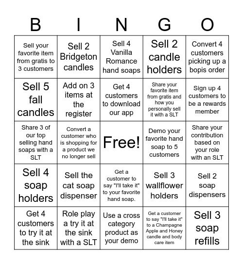 BBW Bingo Card