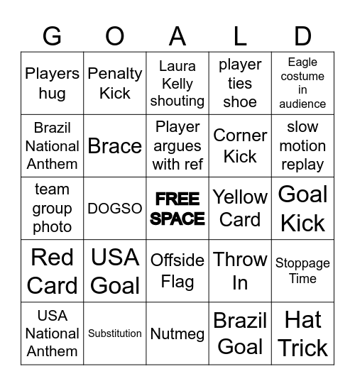 GOALD Bingo Card