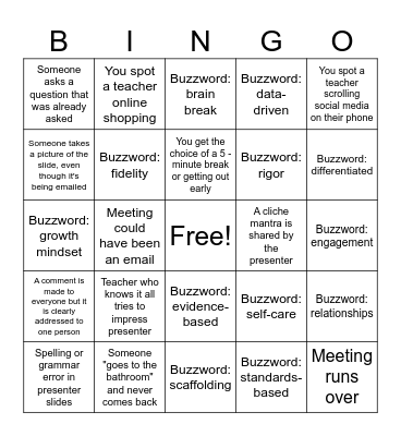 PD BINGO Card