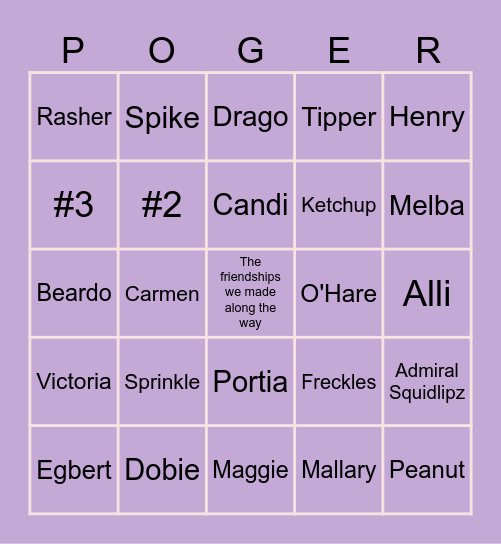 ACNH Villager Hunt Bingo Card