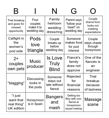 Love is Bingo Card