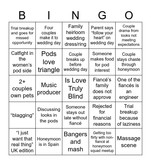 Love is Bingo Card