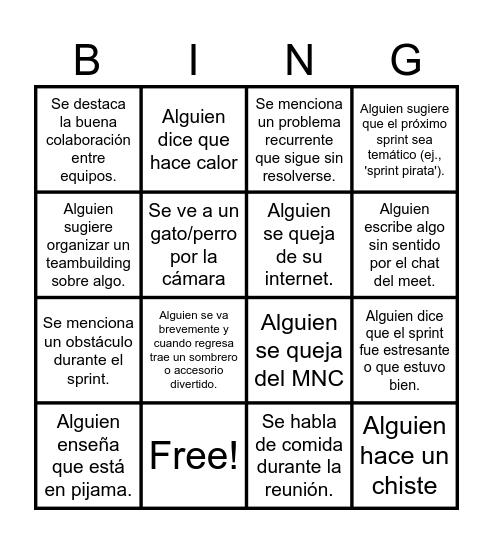 RETRO BINGO Card