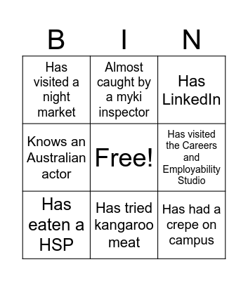 Human Bingo Card