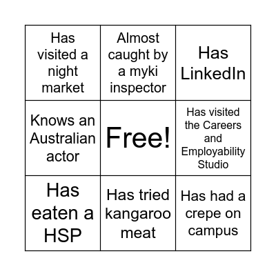 Human Bingo Card