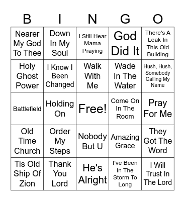 OLD GOSPEL SONGS Bingo Card
