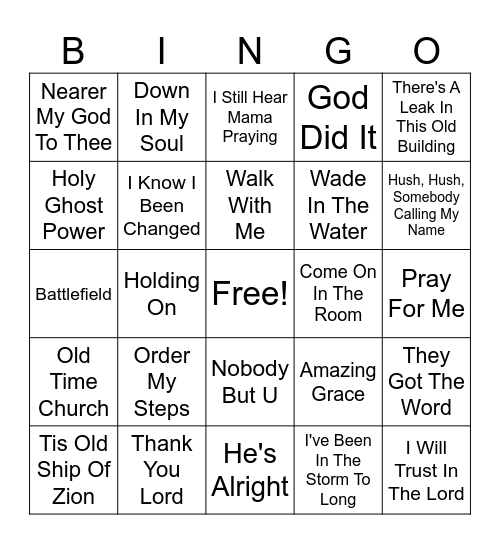 OLD GOSPEL SONGS Bingo Card