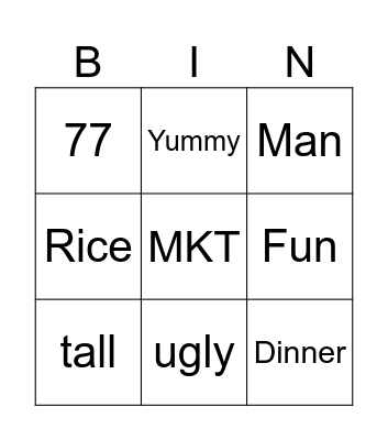 Alex Tham's Bingo Card